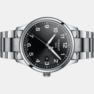 Gent Xl Men Quartz Black Dial Analog Stainless Steel Watch T1164101105700