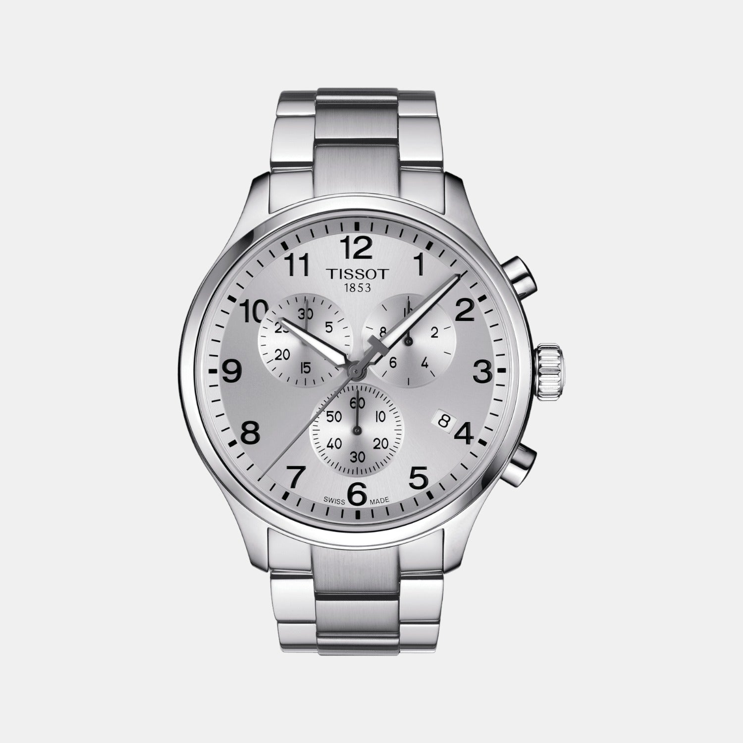 Chrono Xl Classic Men Quartz Silver Dial Chronograph Stainless Steel Watch T1166171103700