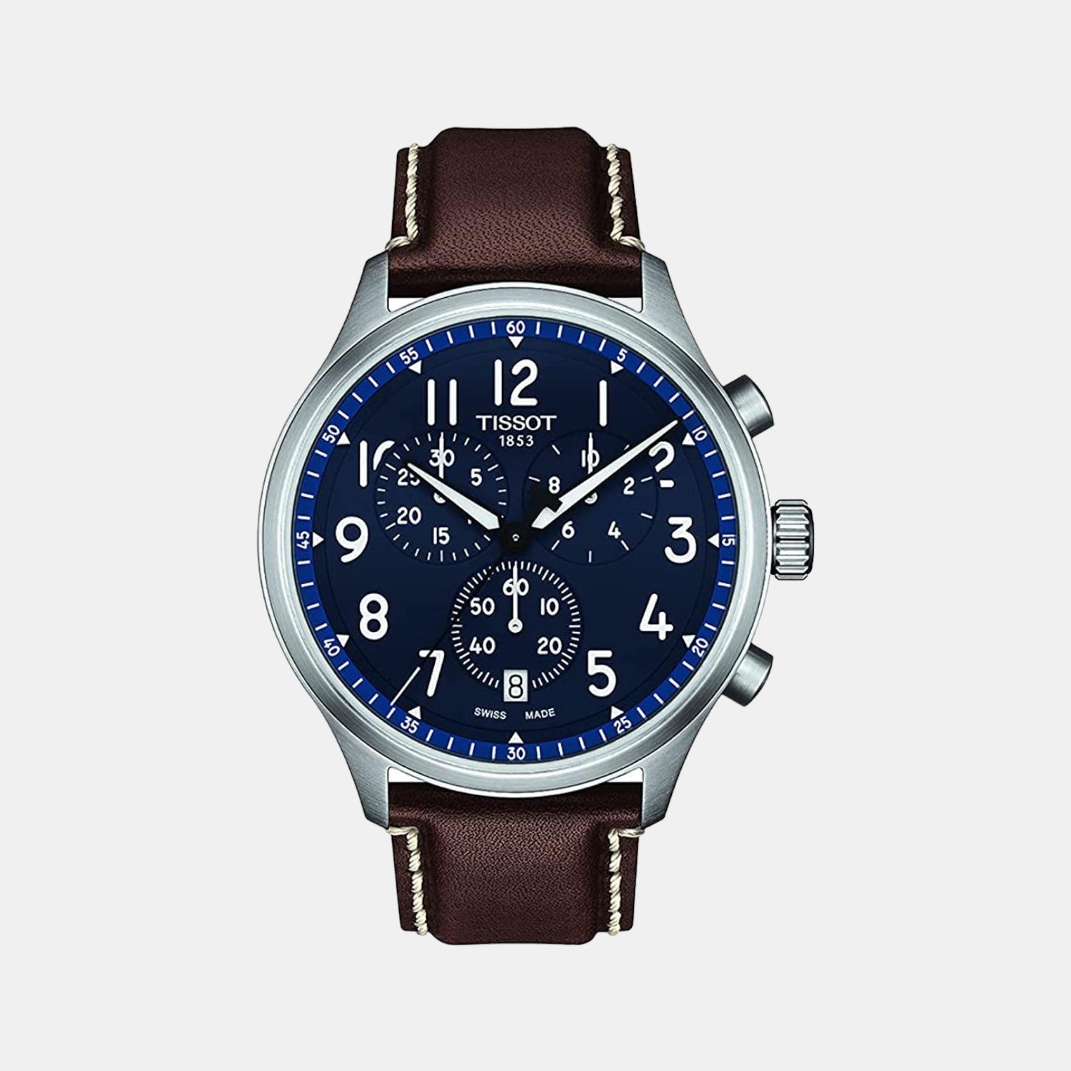 Chrono Xl Vintage Men Blue Chronograph Leather Watch T1166171604200