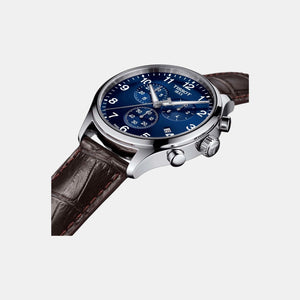 Chrono Xl Classic Men Quartz Blue Dial Chronograph Leather Watch T1166171604700