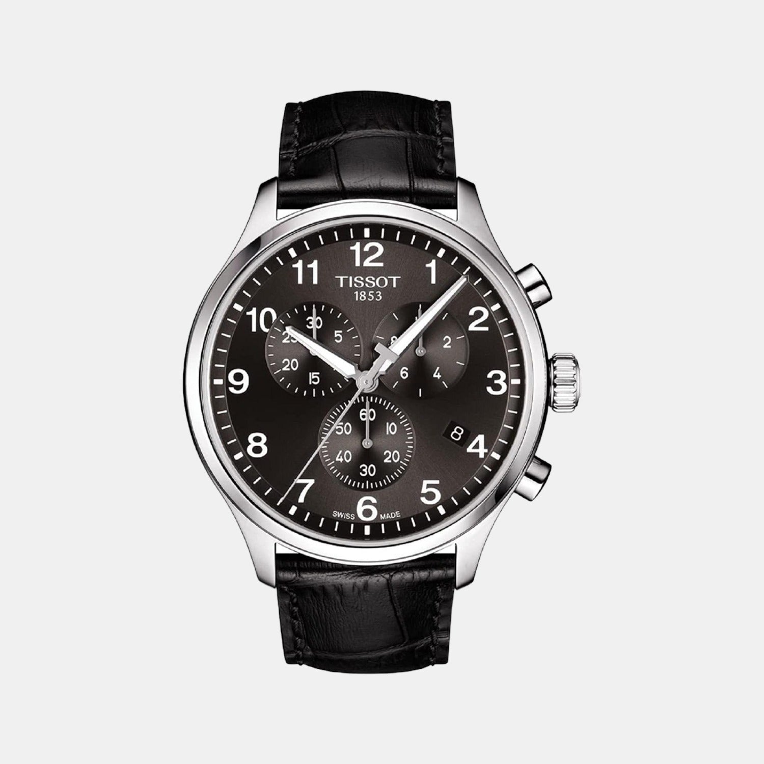 Chrono Xl Classic Men Quartz Black Dial Chronograph Leather Watch T1166171605700