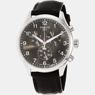 Chrono Xl Classic Men Quartz Black Dial Chronograph Leather Watch T1166171605700