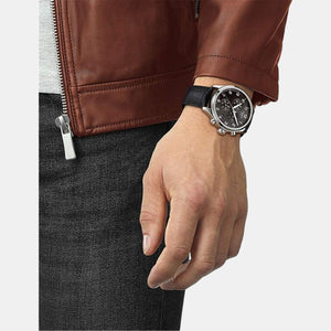 Chrono Xl Classic Men Quartz Black Dial Chronograph Leather Watch T1166171605700