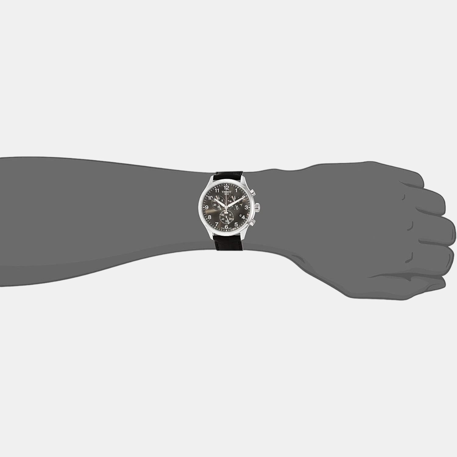 Chrono Xl Classic Men Quartz Black Dial Chronograph Leather Watch T1166171605700