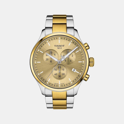 Chrono Xl Classic Men Quartz Champagne Dial Chronograph Stainless Steel Watch T1166172202100