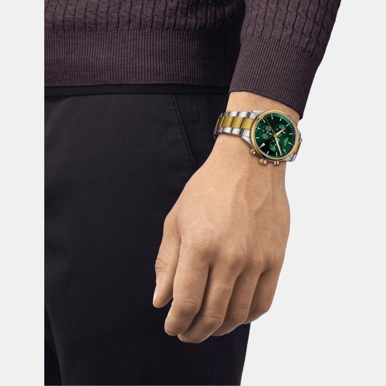 Chrono Xl Classic Men Quartz Green Dial Chronograph Stainless Steel Watch T1166172209100