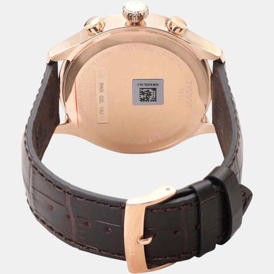 Chrono Xl Classic Men Quartz Silver Dial Chronograph Leather Watch T1166173603700