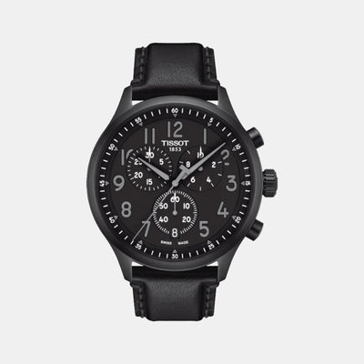 Chrono Xl Vintage Men's Black Leather Watch T1166173605200