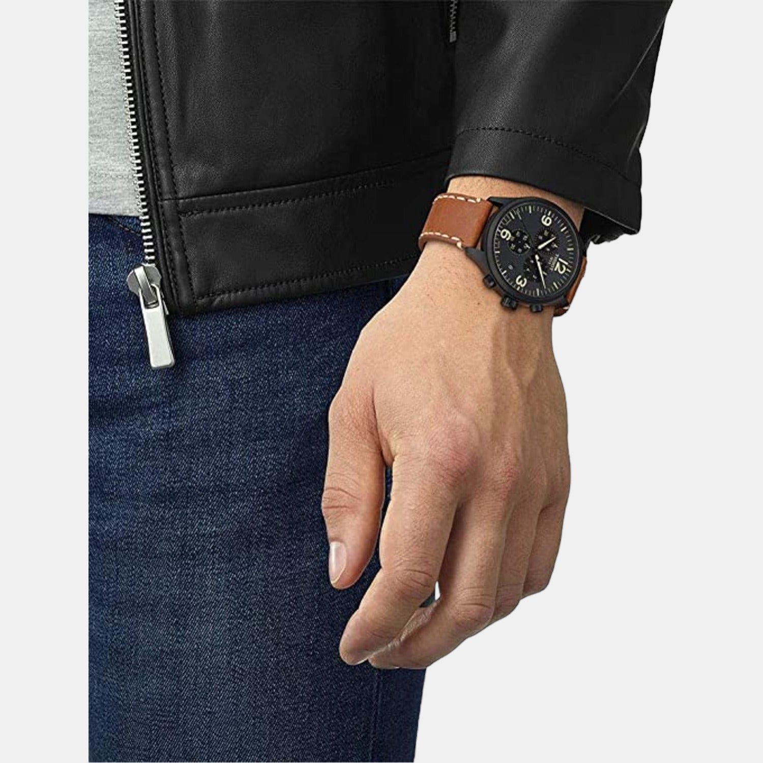 Chrono Xl Men Leather Watch T1166173605700