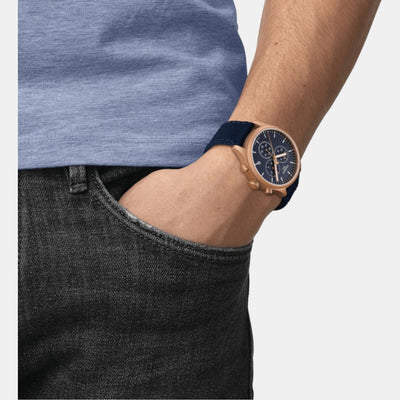 Chrono Xl Men Quartz Blue Dial Chronograph Nylon Watch T1166173704100