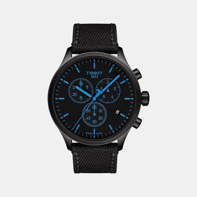 Chrono Xl Men Quartz Black Dial Chronograph Leather Watch T1166173705100