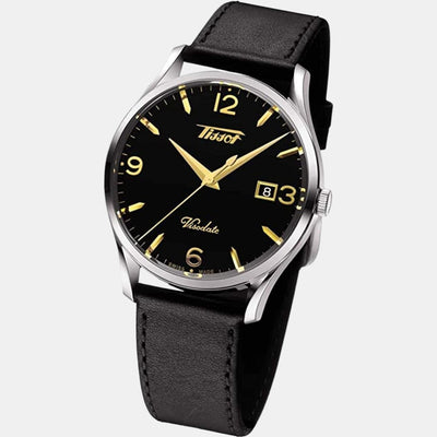 Heritage Visodate Men Analog Leather Watch T1184101605701