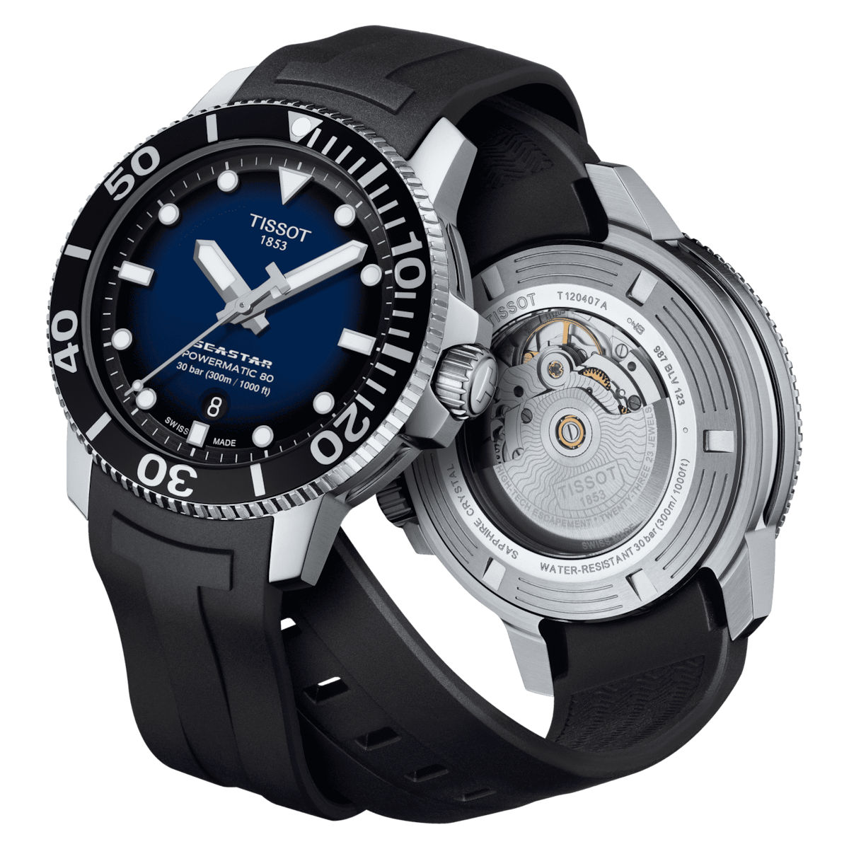 Tissot T-Sport Black & Blue Dial Men 43mm