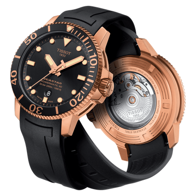 Tissot T-Sport Black Dial Men 43mm Seastar 1000 powermatic 80 Silicium