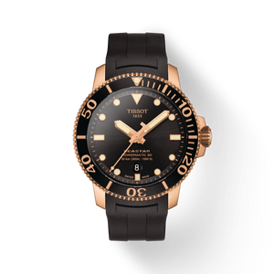 Tissot T-Sport Black Dial Men 43mm Seastar 1000 powermatic 80 Silicium