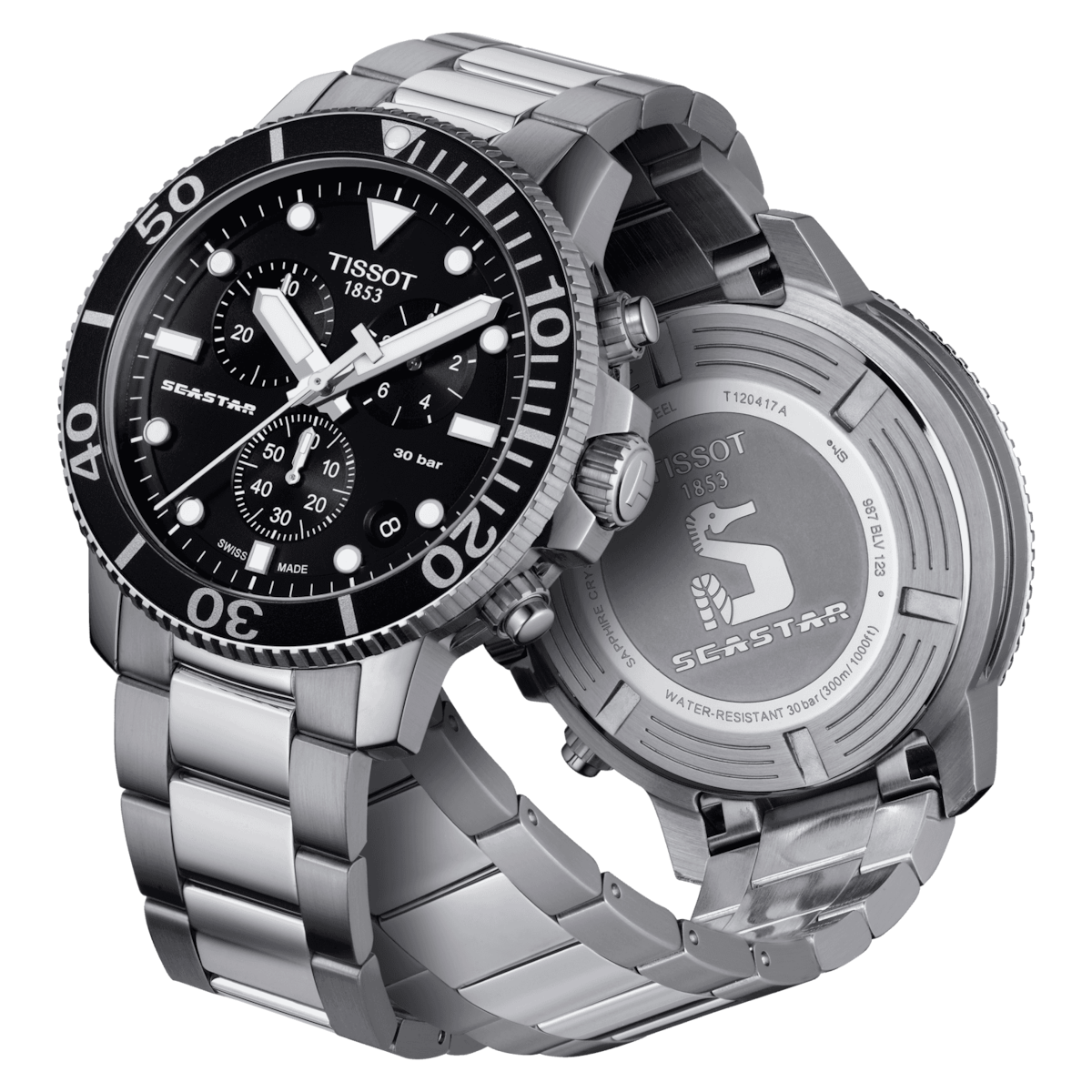 Tissot T-Sport Black Dial Men 45.5mm