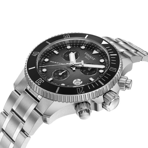 Tissot T-Sport Seastar 1000 Quartz Chronograph Graded Grey Black Dial Men 38mm T1202171106100