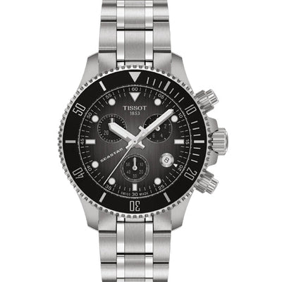 Tissot T-Sport Seastar 1000 Quartz Chronograph Graded Grey Black Dial Men 38mm T1202171106100