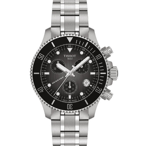 Tissot T-Sport Seastar 1000 Quartz Chronograph Graded Grey Black Dial Men 38mm T1202171106100