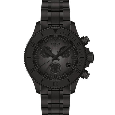 Tissot T-Sport Seastar 1000 Quartz Chronograph Graded Grey Black Dial Men 38mm T1202173306100