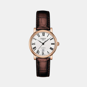 Carson Premium Women Automatic Silver Dial Analog Leather Watch T1222073603300