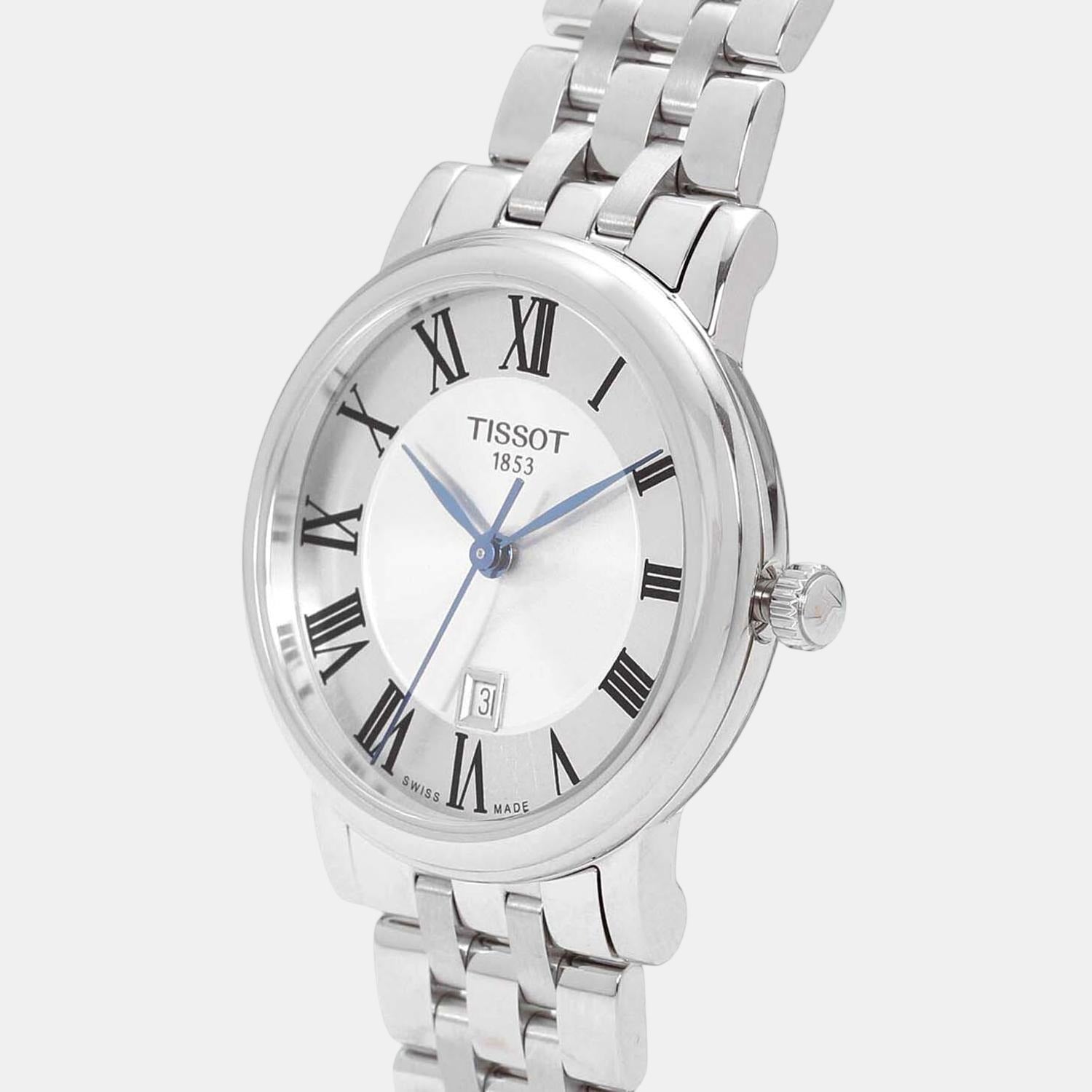 Carson Women Quartz Silver Dial Analog Stainless Steel Watch T1222101103300