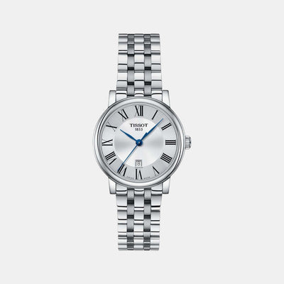 Carson Women Quartz Silver Dial Analog Stainless Steel Watch T1222101103300