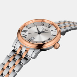 Carson Women Quartz Silver Dial Analog Stainless Steel Watch T1222102203301
