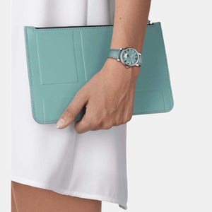 Carson Women Quartz Light Blue Analog Leather Watch T1222231635300
