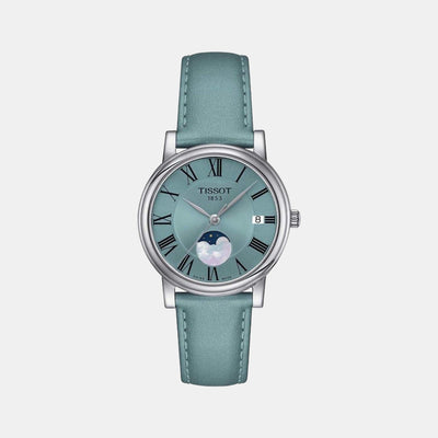 Carson Women Quartz Light Blue Analog Leather Watch T1222231635300