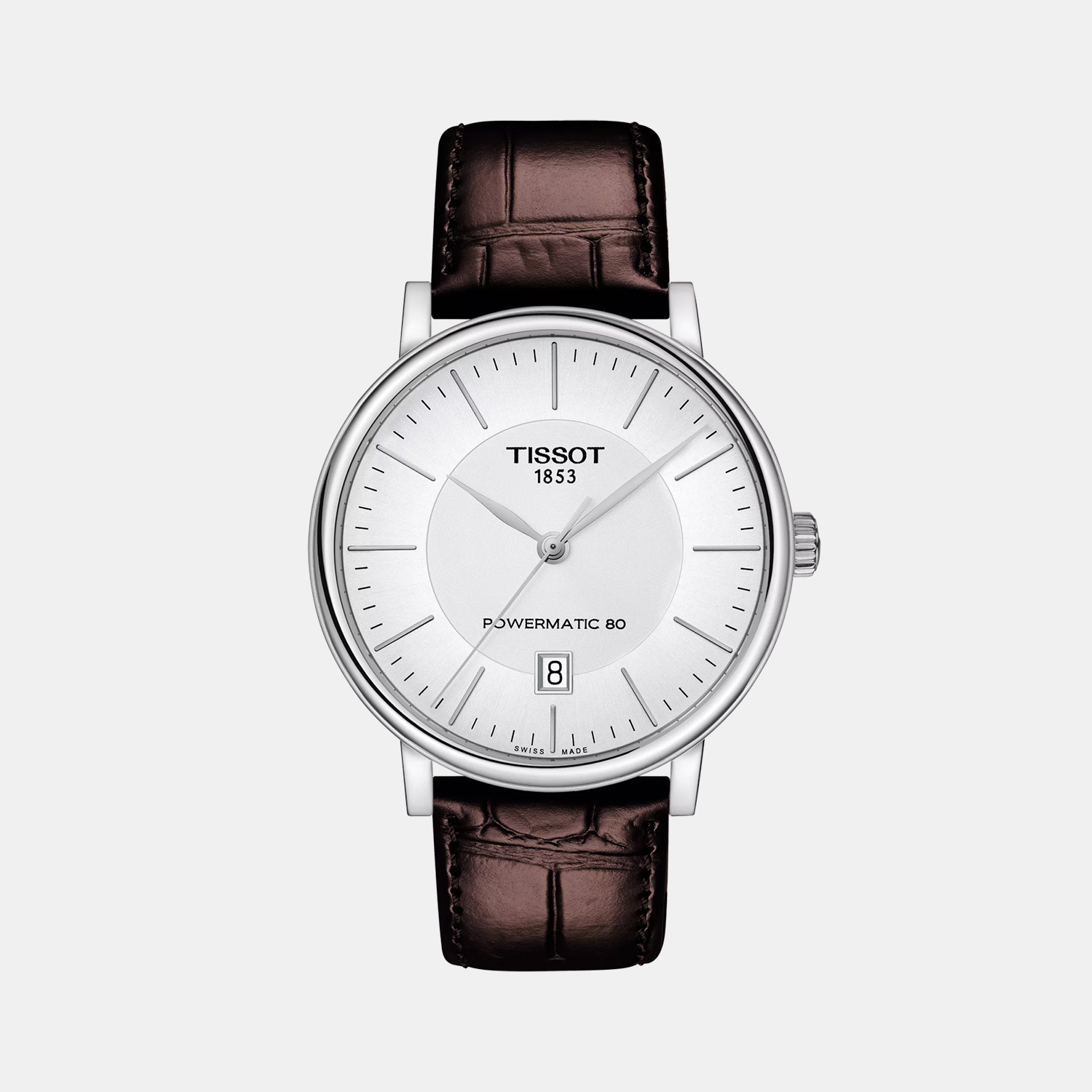 Carson Men Analog Silver Dial Automatic Leather Watch T1224071603100
