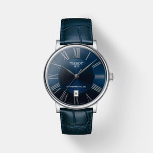 Carson Premium Men Automatic Blue Dial Analog Leather Watch T1224071604300