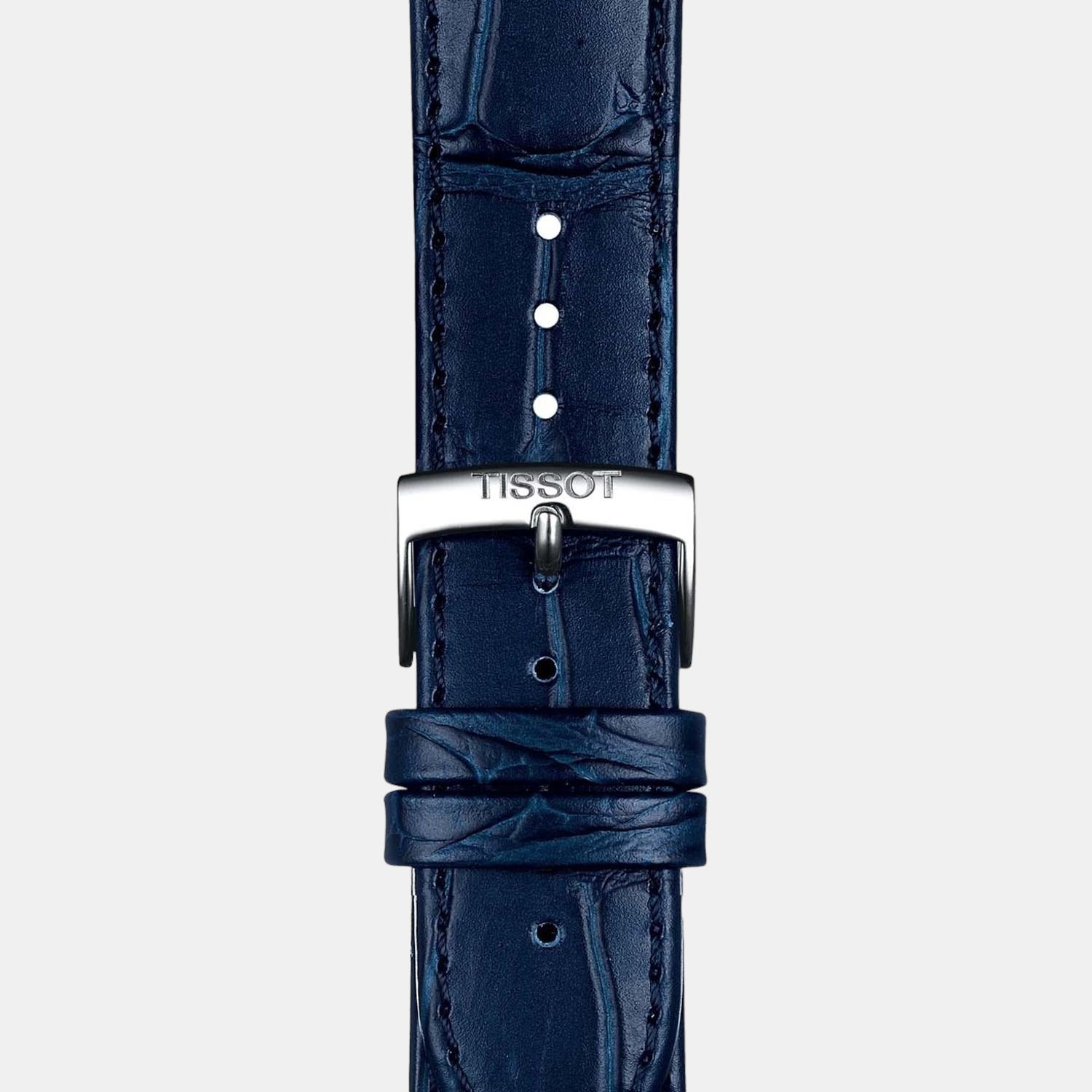 Carson Men Quartz Blue Dial Analog Leather Watch T1224101604300