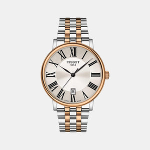 Carson Men Quartz Silver Dial Analog Stainless Steel Watch T1224102203300