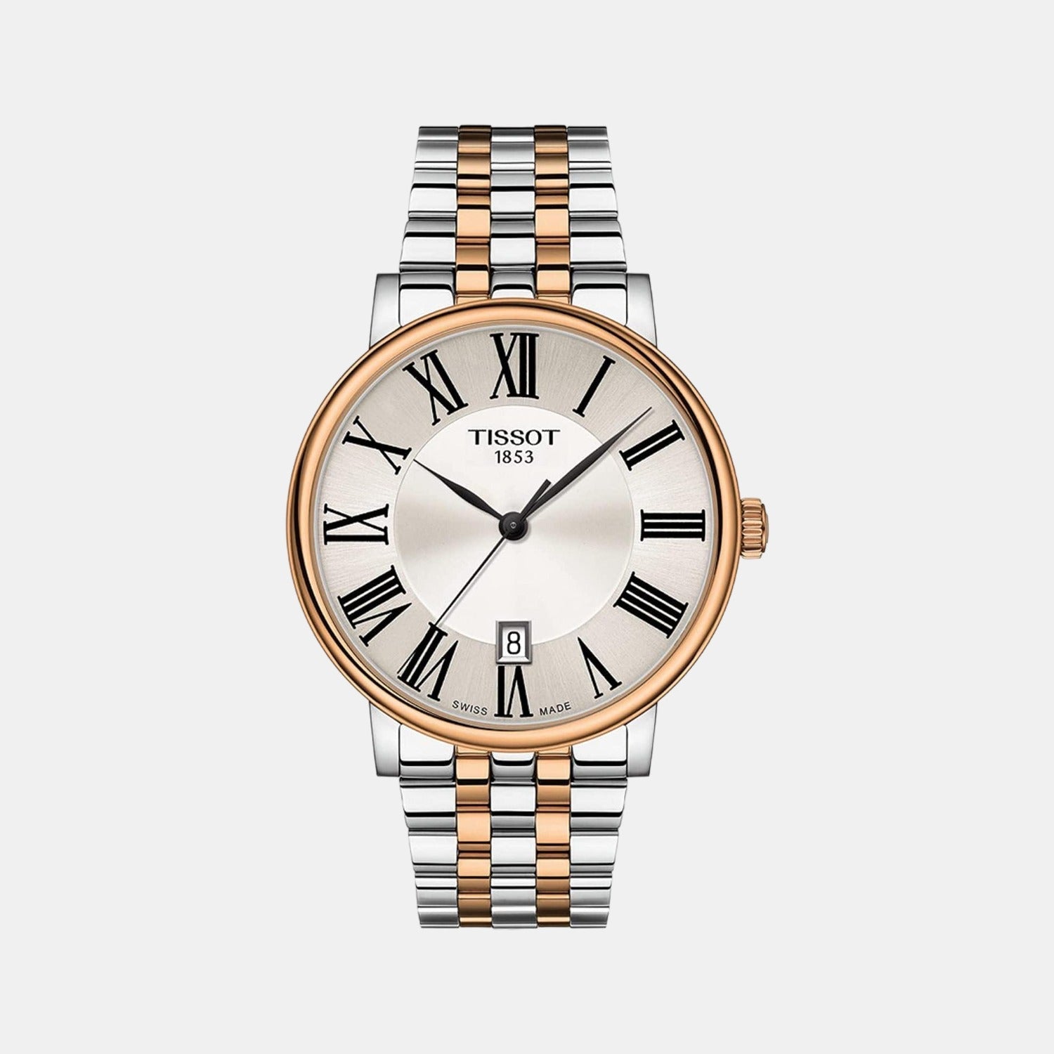 Carson Men Quartz Silver Dial Analog Stainless Steel Watch T1224102203300