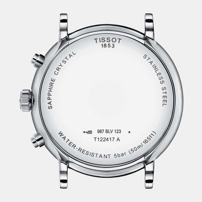 Carson Men Quartz Silver Dial Chronograph Leather Watch T1224171603300