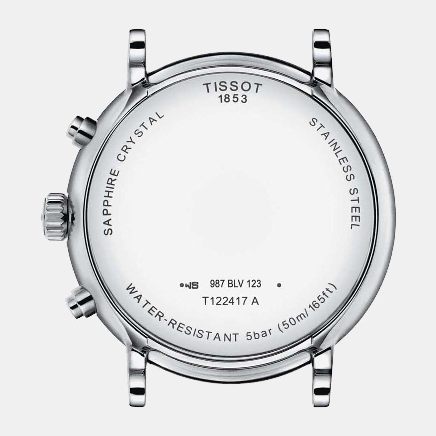 Carson Men Quartz Silver Dial Chronograph Leather Watch T1224171603300