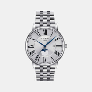 Carson Men Quartz Silver Dial Analog Stainless Steel Watch T1224231103300