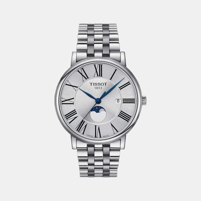 Carson Men Quartz Silver Dial Analog Stainless Steel Watch T1224231103300