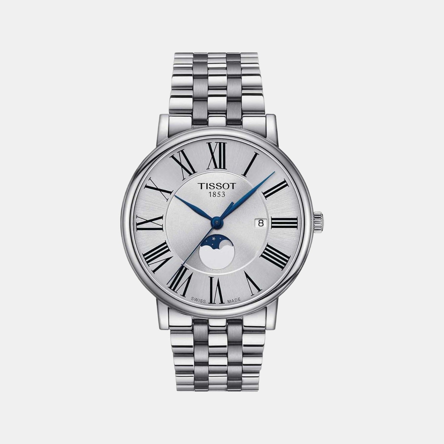 Carson Men Quartz Silver Dial Analog Stainless Steel Watch T1224231103300