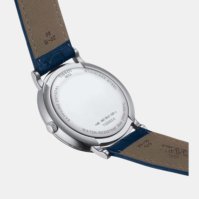 Carson Men Quartz Blue Dial Analog Leather Watch T1224231604300