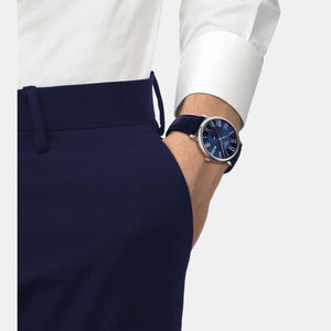Carson Men Quartz Blue Dial Analog Leather Watch T1224231604300