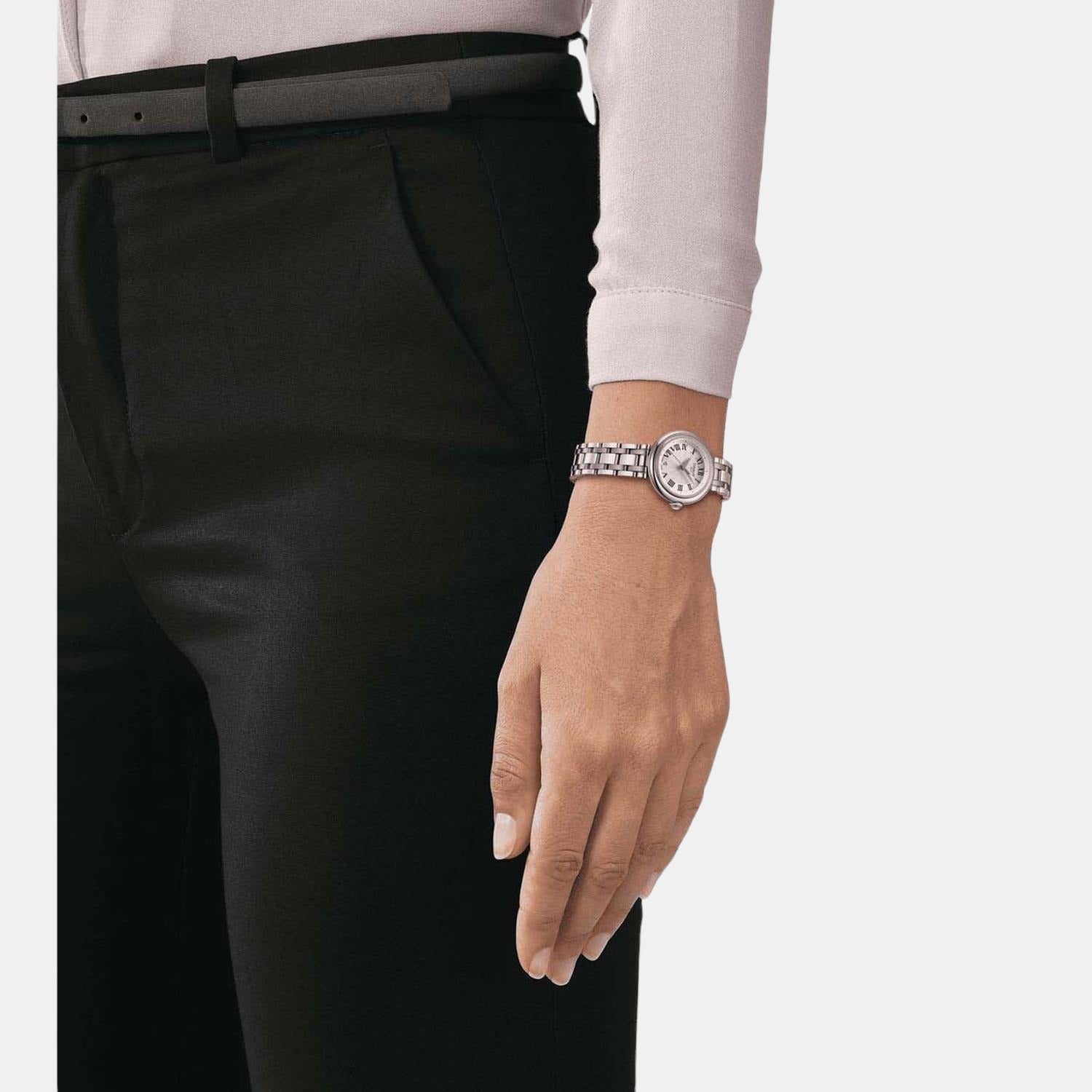 Bellissima Women Quartz White Dial Analog Stainless Steel Watch T1260101101300