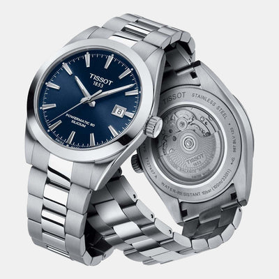 Gentleman Men Automatic Blue Dial Analog Stainless Steel Watch T1274071104100