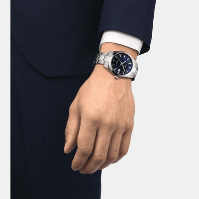 Gentleman Men Automatic Blue Dial Analog Stainless Steel Watch T1274071104100