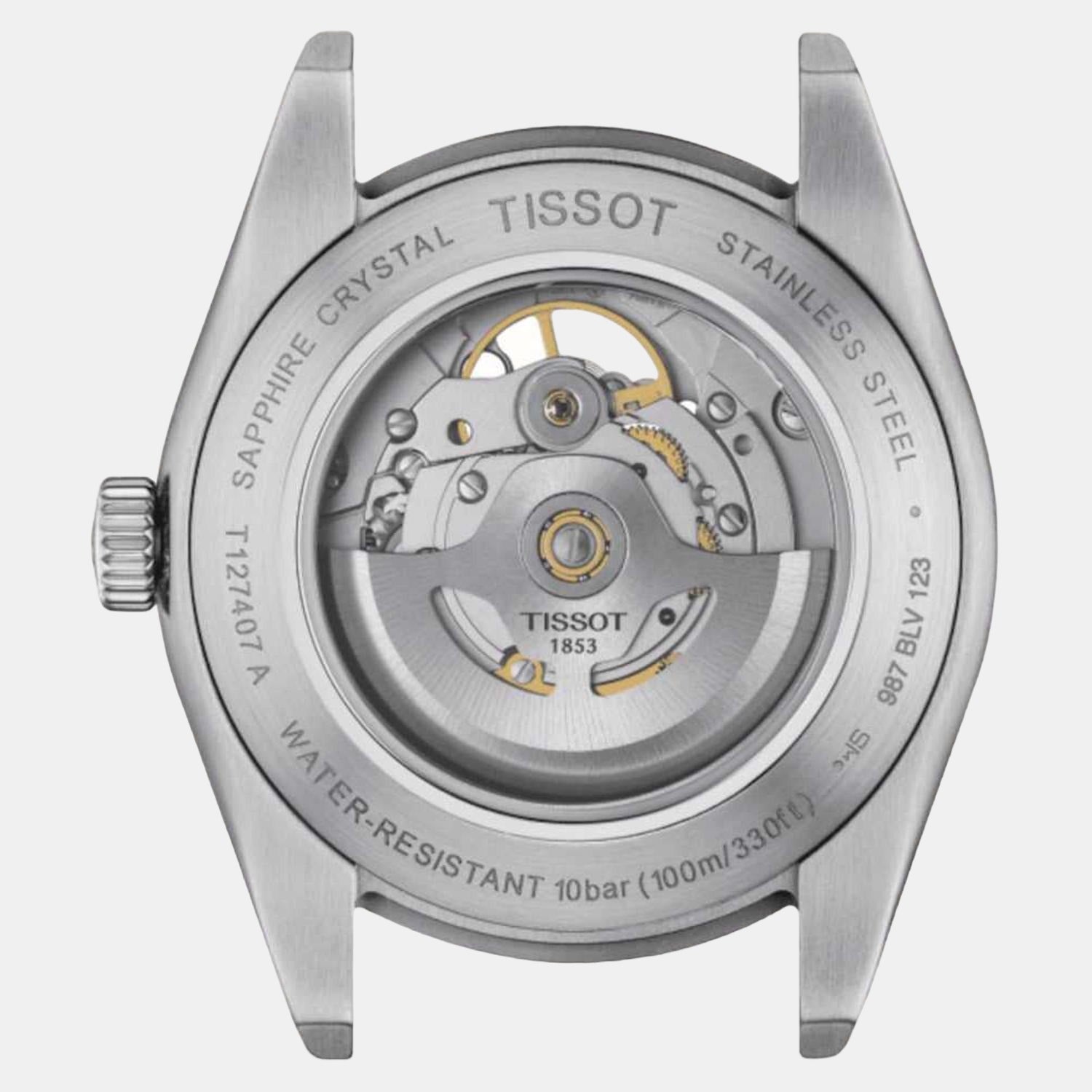 Gentleman Open Heart Men Automatic Blue Dial Analog Stainless Steel Watch T1274071104101