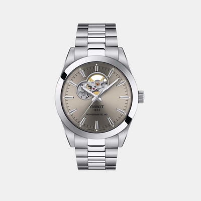 Gentleman Open Heat Men Automatic Rhodium Dial Analog Stainless Steel Watch T1274071108100