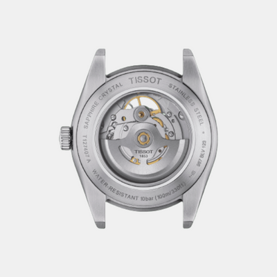 Gentleman Open Heat Men Automatic Rhodium Dial Analog Stainless Steel Watch T1274071108100