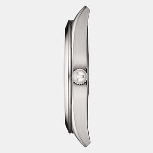Gentleman Men Quartz Black Dial Analog Stainless Steel Watch T1274101105100
