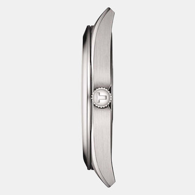 Gentleman Men Quartz Black Dial Analog Stainless Steel Watch T1274101105100